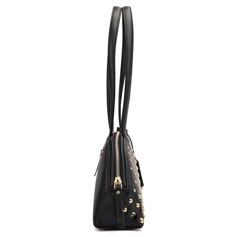Da Milano Black Small Plain Leather Shoulder Bag - Black for Women | Best Price UAE